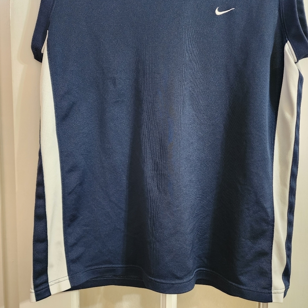Nike Sleeveless Training Shirt Navy White Athletic Muscle Tank Size Large - Picture 6 of 13